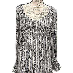 Heyson Smocked Long Sleeve Flare Bottom Shirt - Lined - NWT Sz L